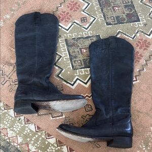 Dolce Vita Black Leather Knee-High Western Boots